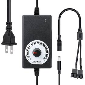 Delinx 613966166323 12v Fan Power Supply Pc Speed Controller 100-240vac To 3-12vdc 24w Adjust