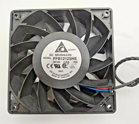 Ffb1212she-f00 Delta Fan 12vdc 120mm Square X 38mm 3600rpm 171cfm 3-wire Qty-1 Pc