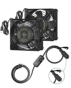 Dewenwils 445029841815 120mmx38mm Muffin Fan Waterproof Exhaust Cooling 2 Pack
