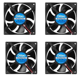 Diitao 687117700162 4pcs 80mm X 25mm 12v Brushless Dc Cooling Fan Big