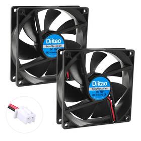 Fan0818 Diitao 2pcs 9225 12v Computer Fan 92 X 25mm Brushless Dc Cooling Big Airflo
