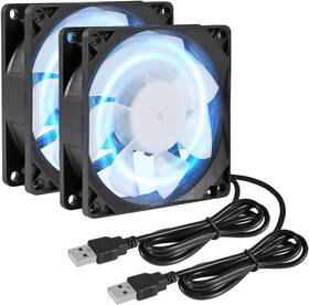8025 Dorhea 313089850818 2pcs 80mm/3.15inch Dc 5v Computer Case Fan 80x80x25mm Usb Blue Led Power Co
