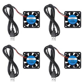 4010 Dweii 445007518555 4-pack 40mm X10mm Dc 5v Usb Brushless Cooling Fan Oil Bearing Small