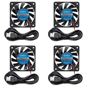 Dweii 701715515529 4-pack Usb Brushless Cooling Fan 60mm X 10mm 5v Dc