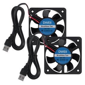Dweii 701715515611 2-pack 50mm Fan 5v Usb Brushless Dc Cooling Cool Inch