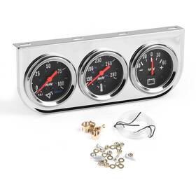 Dyno101324 Dyno Racing 2 Inch 52mm Car Triple Gauge Kit Set Chrome Panel Mechanical 3 In 1 Oil... Fast Ship