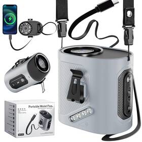 Mf118 Ecger Portable Waist Fan Clip On - Wearable Belt Personal Fans Hands Free Air Cool