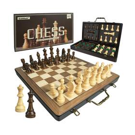 E21021 Elongdi 18.5 Inch Wooden Chess Set With Handle Sets For Adults Kids Porta... Fast Ship