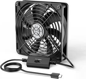 Ua-elt-cs-pafan-120-bk-12v1a Eluteng Usb C Fans For Cooling 5v Quite Pc Fan With 3 Speed Portable