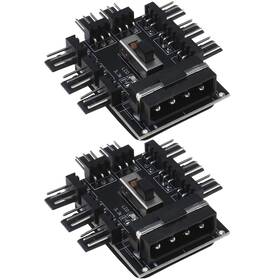 Emagtech 895243247574 2pcs 4-pin Ide Molex 1 To 8-way Cooling Fan Splitter Hub 4 Pin S
