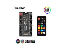 En-labs 975481873914 Case Fan Hub Pwmargb 2 In 1 Wireless Remote Controller For Computer Cooling