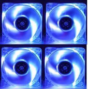 Clb-12025-4ld2 Evercool 80mm X 35mm Computer Case Blue 3-led High Airflow Cooling Fan Set Of 2