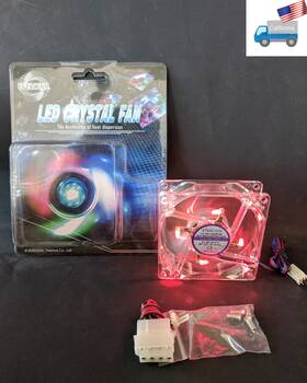 Clb8025 Evercool New Red Crystal Led 80mm X 25mm 3pin/molex 12v Pc Case Cooling Fan