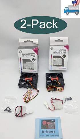 Ec6015m12ca Evercool 2-pack New 60mm X 15mm 3/4-pin 12v Ball Bearing Pc Case Cooling Fan