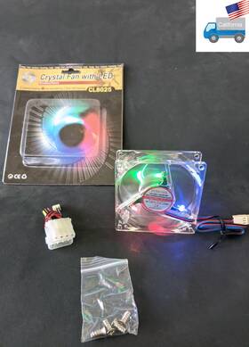 Ec8025m12ca-cl Evercool New Multi-color Crystal Led 80mm X 25mm 3pin Ball Bearing Pc Case Fan