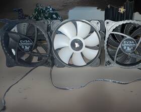 Pla12025s12l-1 Evga Corsair And 120mm Sleeve Case Fans White Led 12v Lot Of 3