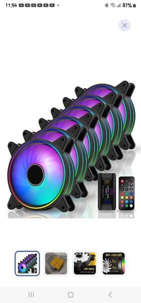 Ezdiy-fab 744110504460 Moonlight 120mm Rgb Case Fan With Hub X And Remote Motherboard Aur