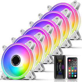 Ezdiy-fab 744759087171 White Moonlight 120mm Rgb Case Fan With Hub X And Remote Motherboa