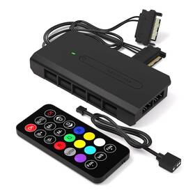 Ezdpc065-8 Ezdiy-fab 10 Ports Rgb Fan Hub-i For Pc Case Fans Support 6-pin Remote
