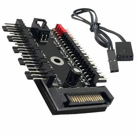 Fainwan 765154314341 1-pack 10 Way 4pin Pwm Pc Fan Hub With Cable Computer Cooling Power