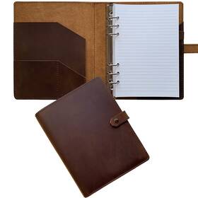Lj-a5-r-l Fan&ran Refillable Leather Journal Lined Paper A5 Binder Organizer F