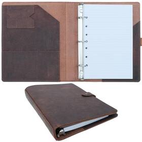 Lj-ruled100-3h Fan&ran Lined Leather Journal 100 Sheets Of College Ruled Paper 5.5 Inch X8.5 1