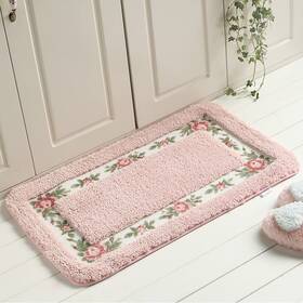 Faonie 098783749798 Pretty Floral Rural Style Romantic Rose Flower Rug Shaggy Area Rugs Soft Non-