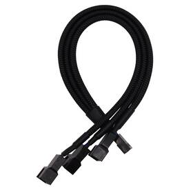 176426 Fbhdzvv 4 Pin Pwm Fan Splitter Cable Black Sleeved Case Braided 1pcs