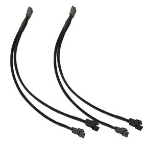 176431 Fbhdzvv 2pcs Pwm Fan Splitter Cable 1 To 2 Converter 4 Pin Black Sleeved
