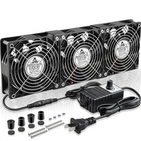 3xgdp1238b12n45d55230tsq Gdstime 3x 120mm Computer Fan With Ac Plug 110v To 240v Variable Speed Controller Hig