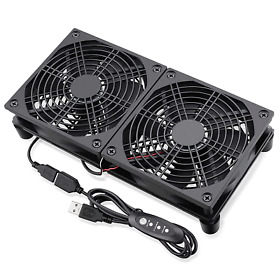 Gdstime Dual 120mm 5v Usb Fans 102cfm Big Airflow Fan Cooling For Router
