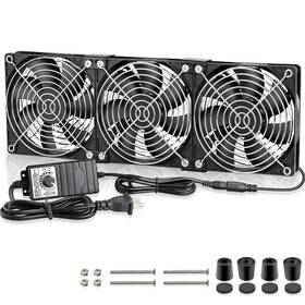 F12bm-12-3fan-dts Gdstime Big Airflow 3 X 120mm Fans Dc 12v Powered Fan With Ac 110v - 240v Speed Contr