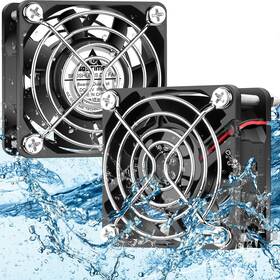 Gda6025b12n45n40ip68-us Gdstime 60mm Waterproof 12v Dc Cooling Fan 2-pack For Rv Fridge Solar Battery Box Strong