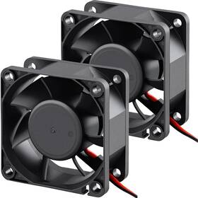 Gdt6025b12v2p2.54 Gdstime 2 Pack 60mm X 25mm 12v Dual Ball Bearings Cooling Fan