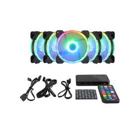 Leds-5xstella Gelid Solutions Amber5 Bundle-24 Argb Fan And Contr