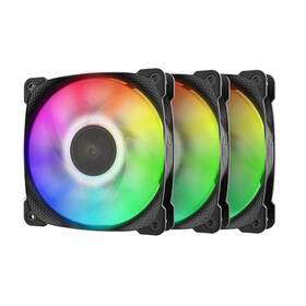 Geo-s2501b-3 Geometric Future 3 Pack 120mm 2000rpm Rgb Led Fans 5v 3pin Addressable 4pin Pwm With Controller