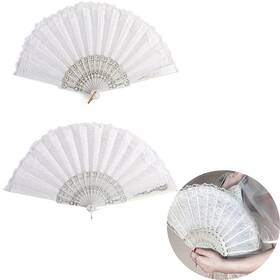 Goesup 785249052354 2 Pack Lace Folding Fan Japanese Chinese Handheld Fans For Bridal Dancing Pro