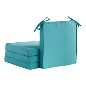 Az2100s4-teal Greendale Home Fashions Outdoor 18-inch Square Reversible Seat Cushion With Ties 4-pack Arctic