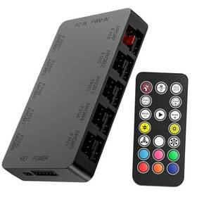 Z-h10 Gscoler 10-port Argb And Pwm Fan Hub Controller - Magnetic Mount 5v/3pin Rgb Pc