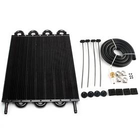 Ht8098-8-bkcs Htracing 8 Pass Tube And Fin Transmission Cooler Universal 5/16 Inch Oil Kit Alum