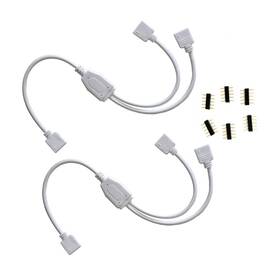 Led28 Hualan 2pcs/pack 1 To 2 Ports Female Connection Cable 5 Pin Splitter Led Strip C