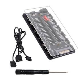 Argb001 Huaxu Dianzi 5v 3pin Argb Fan Hub And 4 Pin Pwm Splitter 2 In 1 Case 10 Way Sync Cpu