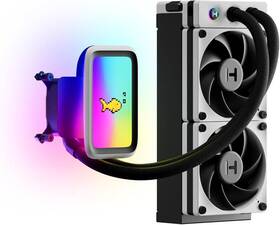 Fan-hyte-q60-bw Hyte Thicc Q60 240mm Aio Liquid Cpu Cooler With 5 Inch Ultraslim Ips Display White