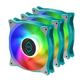 Iceberg Thermal 850017189584 Icegale Argb 120mm Pwm Dual Ball Bearing Case Fan 3-pack Teal