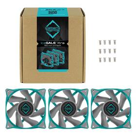 Iceberg Thermal Inc 313097595534 Icegale 120mm Pwm Premium Case Fan 3-pack Teal