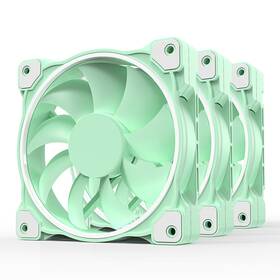 Zf-12025-trio Id-cooling 313098174196 Mint Green 120mm Case Fan 3 Pack White Led Pwm For