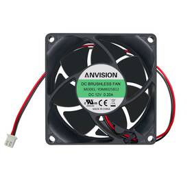 Av-ydm8025b12-1 Inc 80mm X 25mm Dc 12v Brushless Cooling Fan Dual Ball Bearing 2 Pin