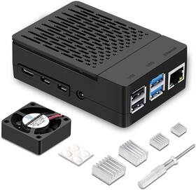 Iu-rp-045-4b Iuniker Raspberry Pi 4 Fan Abs Case With Cooling Heatsink Simple Removable Top Cov