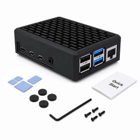 Iuniker Iu-rp-091 Aluminum Case For Raspberry Pi 4 Model B Fanless Passive Black