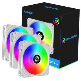 N25-120 Jazzcooling 120mm Case Fan 3 Pack Rgb Fans White Silent 1 200rpm Pc
